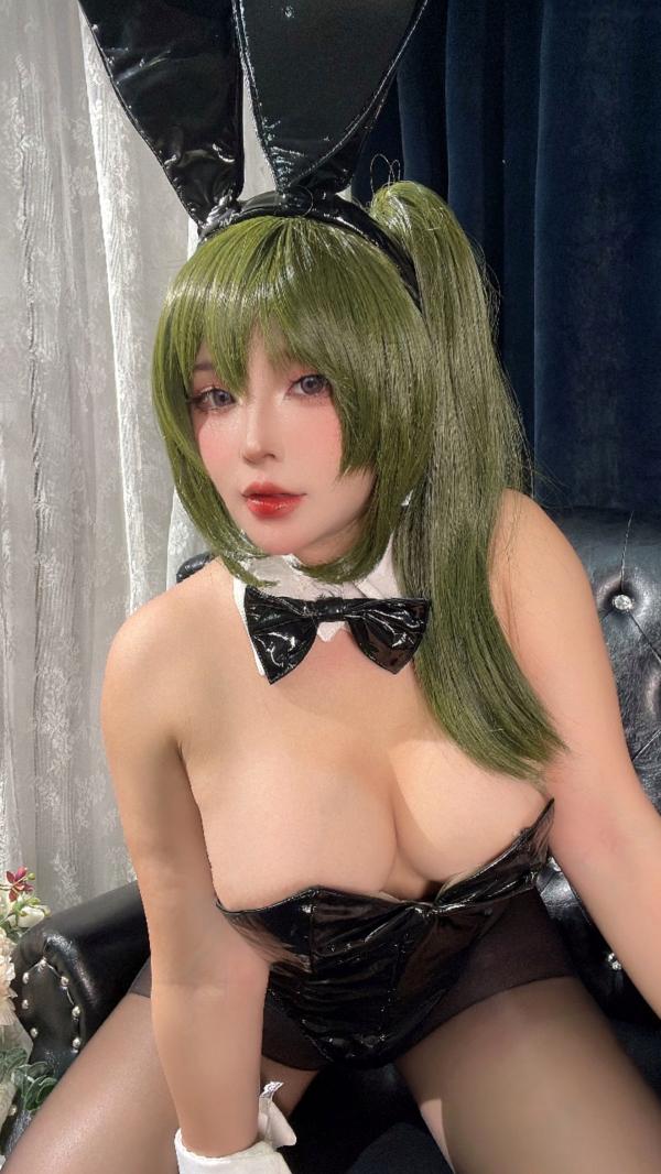    Sayo-Momo《魔域英雄传说》尤贝尔Cosplay，暗黑风格黑色漆皮兔女郎，大尺度私房照，极致诱惑角色扮演第21张图片