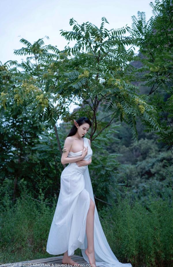    XingYan星颜社-314-清妙-森林精灵Cosplay-白色长裙诱惑-户外仙境写真-2025.02.26第3张图片