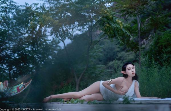    XingYan星颜社-314-清妙-森林精灵Cosplay-白色长裙诱惑-户外仙境写真-2025.02.26第10张图片