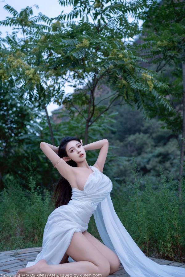    XingYan星颜社-314-清妙-森林精灵Cosplay-白色长裙诱惑-户外仙境写真-2025.02.26第11张图片