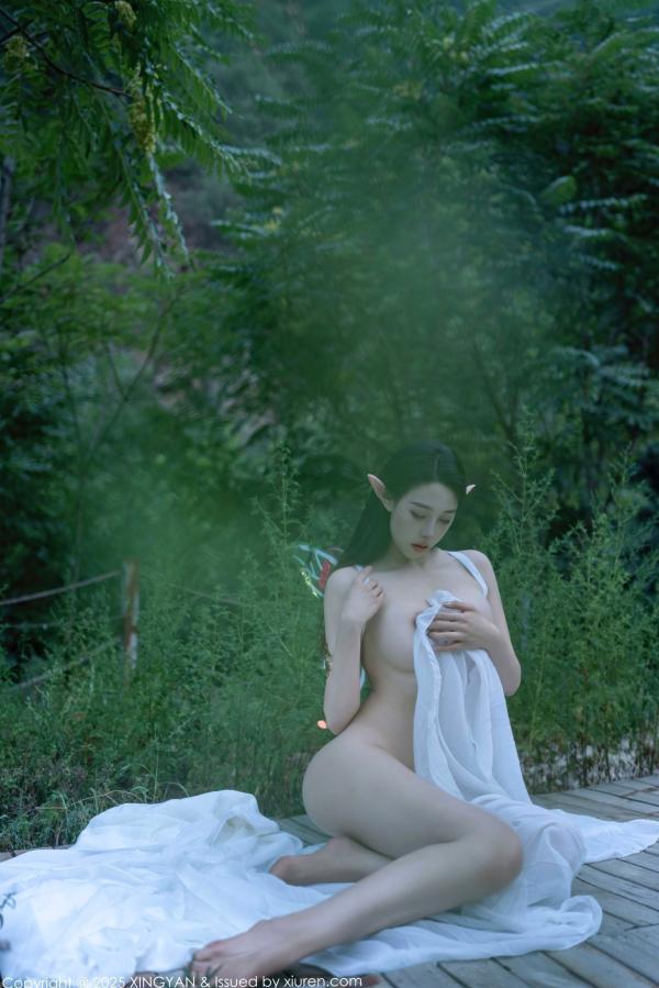    XingYan星颜社-314-清妙-森林精灵Cosplay-白色长裙诱惑-户外仙境写真-2025.02.26第26张图片