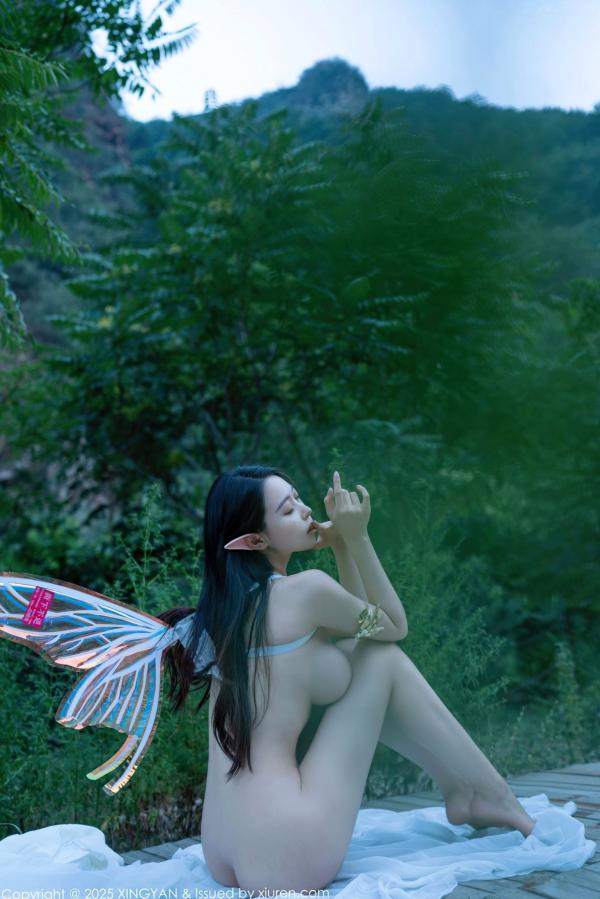    XingYan星颜社-314-清妙-森林精灵Cosplay-白色长裙诱惑-户外仙境写真-2025.02.26第39张图片