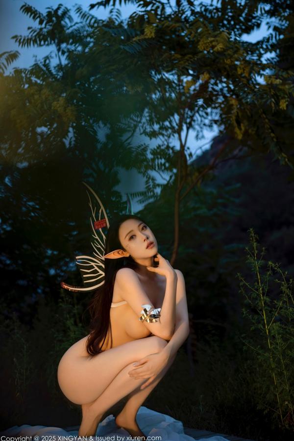    XingYan星颜社-314-清妙-森林精灵Cosplay-白色长裙诱惑-户外仙境写真-2025.02.26第50张图片