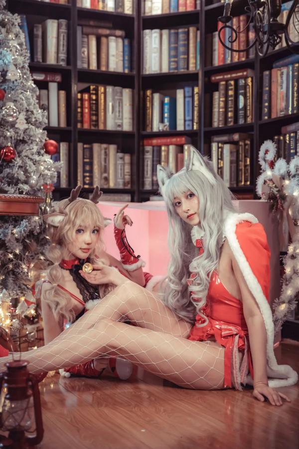   隼隼子 刺青Poi Luisa_零纱 驯鹿与狼 圣诞节主题 Cosplay私房照 红色漆皮制服 诱惑角色扮演 节日氛围感女神第2张图片