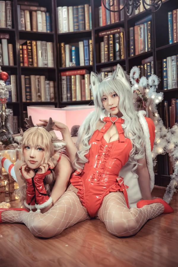    隼隼子 刺青Poi Luisa_零纱 驯鹿与狼 圣诞节主题 Cosplay私房照 红色漆皮制服 诱惑角色扮演 节日氛围感女神第3张图片