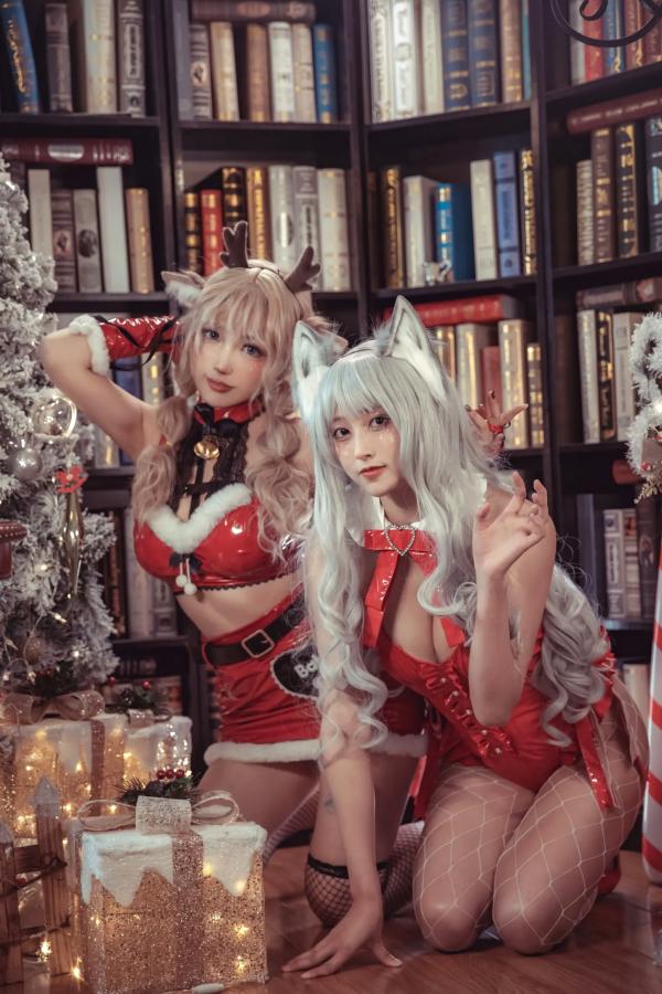    隼隼子 刺青Poi Luisa_零纱 驯鹿与狼 圣诞节主题 Cosplay私房照 红色漆皮制服 诱惑角色扮演 节日氛围感女神第8张图片