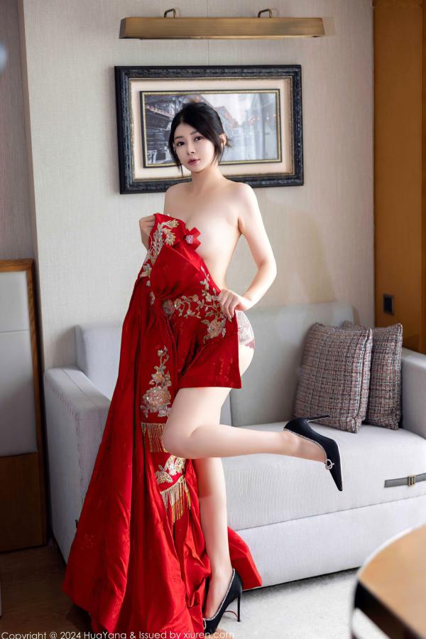    HuaYang花漾-623-凯竹Quinn红色旗袍长裙私房写真，极致火辣诱惑，无圣光大尺度美图福利第22张图片