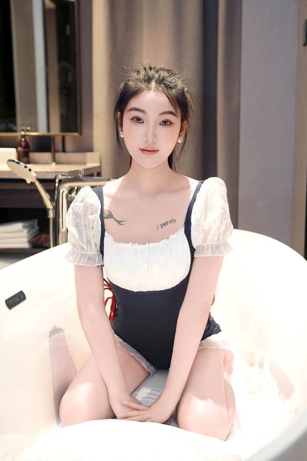    FeiLin嗲囡囡-希恬儿-黑白女仆装浴室内衣大尺度私房照，展现性感曼妙身姿与极致诱惑氛围第10张图片