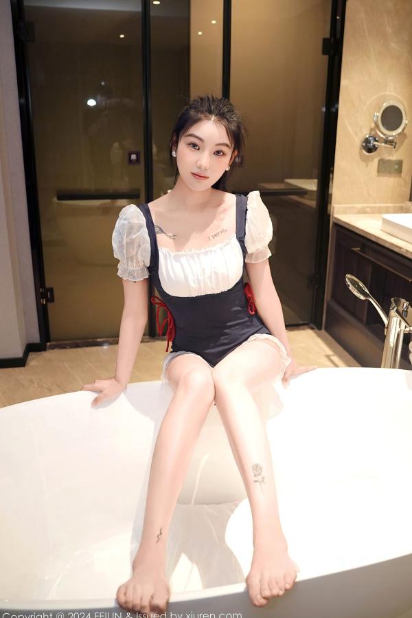    FeiLin嗲囡囡-希恬儿-黑白女仆装浴室内衣大尺度私房照，展现性感曼妙身姿与极致诱惑氛围第14张图片