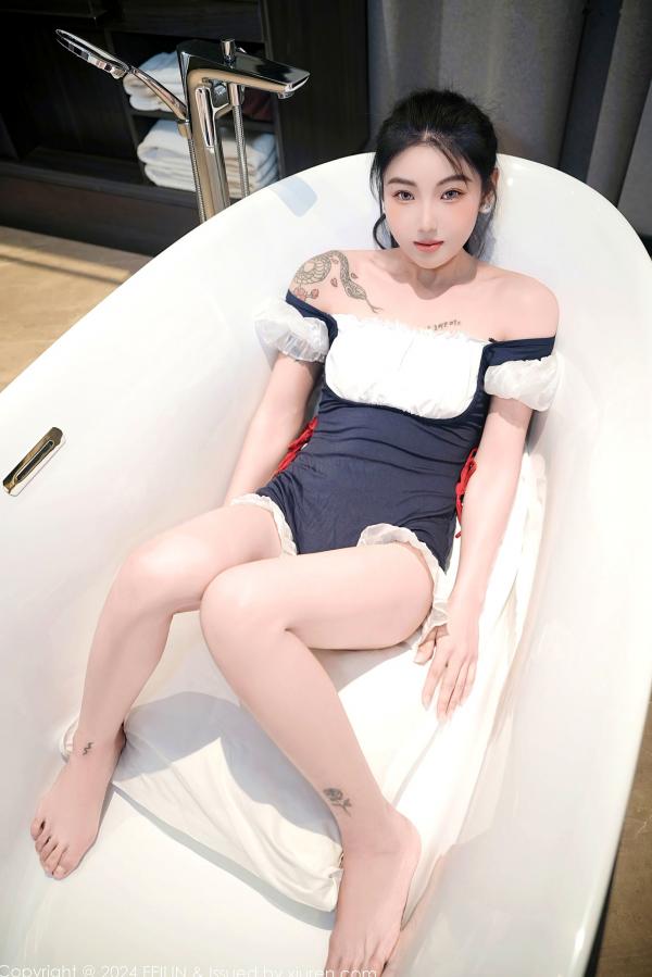    FeiLin嗲囡囡-希恬儿-黑白女仆装浴室内衣大尺度私房照，展现性感曼妙身姿与极致诱惑氛围第22张图片