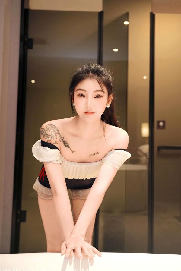    FeiLin嗲囡囡-希恬儿-黑白女仆装浴室内衣大尺度私房照，展现性感曼妙身姿与极致诱惑氛围第25张图片