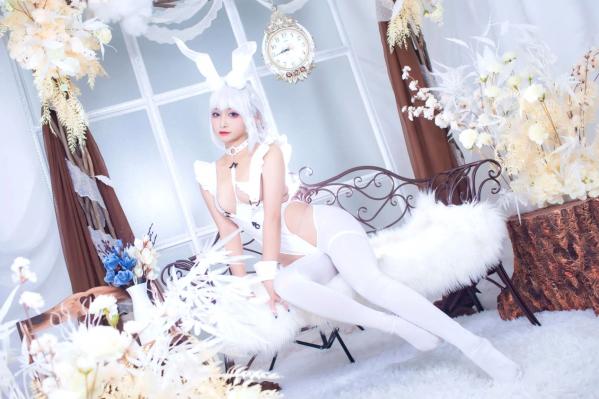    洛璃LoLiSAMA碧蓝航线恶毒兔女郎，白色私房唯美Cosplay，冷艳与清纯的极致诱惑第4张图片