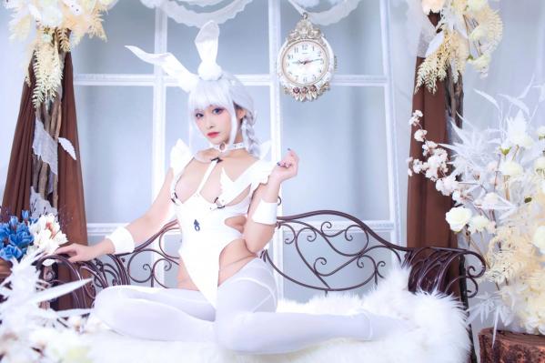    洛璃LoLiSAMA碧蓝航线恶毒兔女郎，白色私房唯美Cosplay，冷艳与清纯的极致诱惑第29张图片
