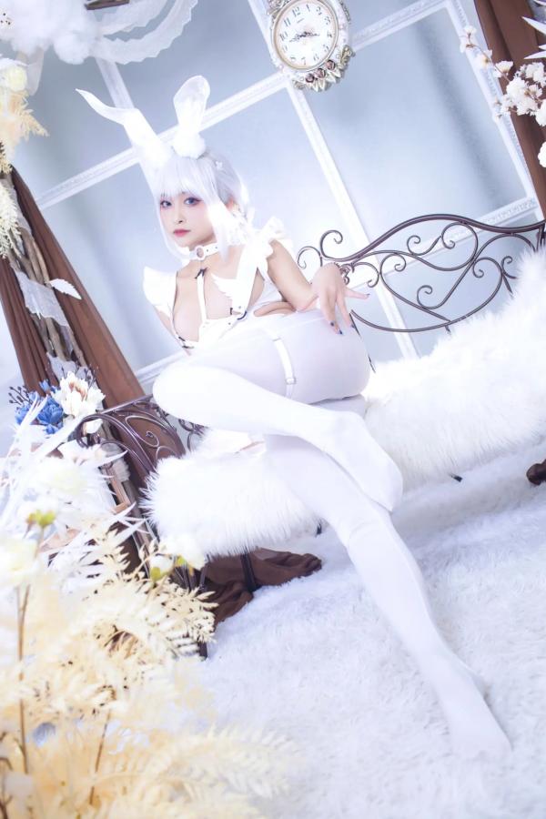    洛璃LoLiSAMA碧蓝航线恶毒兔女郎，白色私房唯美Cosplay，冷艳与清纯的极致诱惑第44张图片