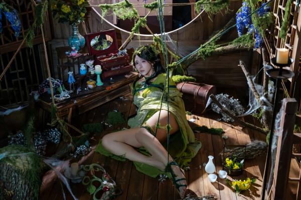    云溪溪 苔缚：森系绳艺艺术，古风幽境下的极致诱惑与大胆视觉私房照第9张图片
