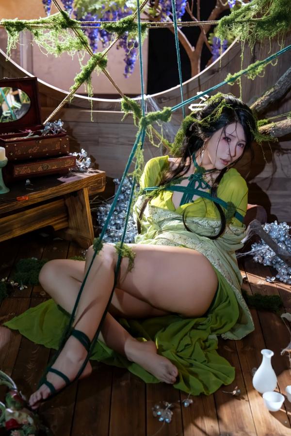    云溪溪 苔缚：森系绳艺艺术，古风幽境下的极致诱惑与大胆视觉私房照第15张图片