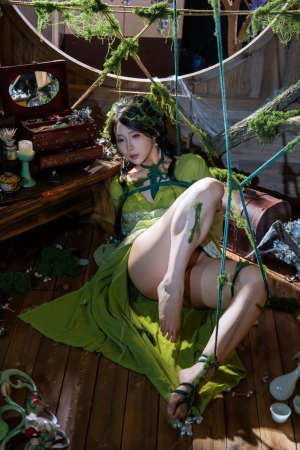    云溪溪 苔缚：森系绳艺艺术，古风幽境下的极致诱惑与大胆视觉私房照第18张图片