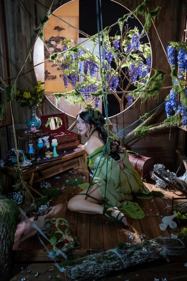    云溪溪 苔缚：森系绳艺艺术，古风幽境下的极致诱惑与大胆视觉私房照第23张图片