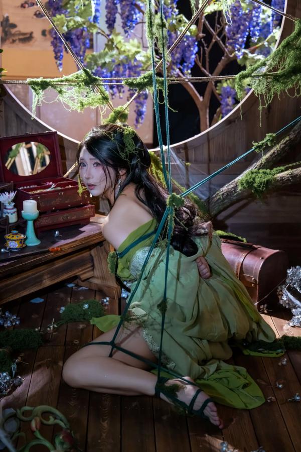    云溪溪 苔缚：森系绳艺艺术，古风幽境下的极致诱惑与大胆视觉私房照第24张图片