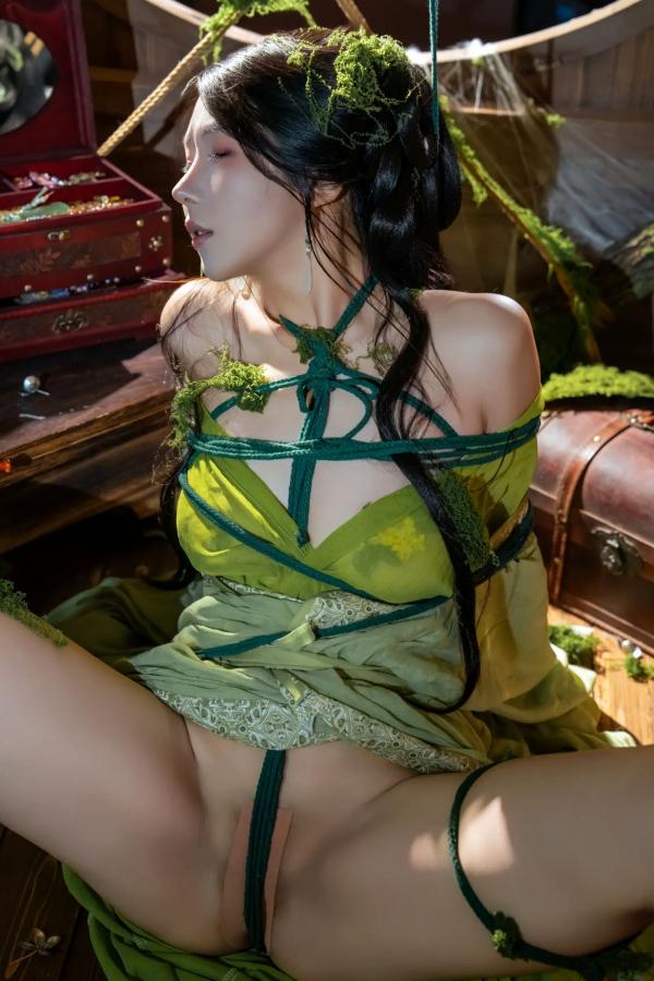    云溪溪 苔缚：森系绳艺艺术，古风幽境下的极致诱惑与大胆视觉私房照第26张图片