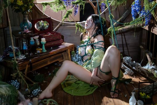    云溪溪 苔缚：森系绳艺艺术，古风幽境下的极致诱惑与大胆视觉私房照第30张图片