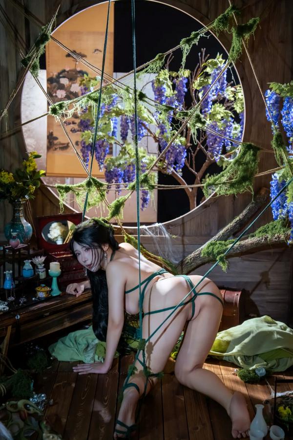    云溪溪 苔缚：森系绳艺艺术，古风幽境下的极致诱惑与大胆视觉私房照第82张图片