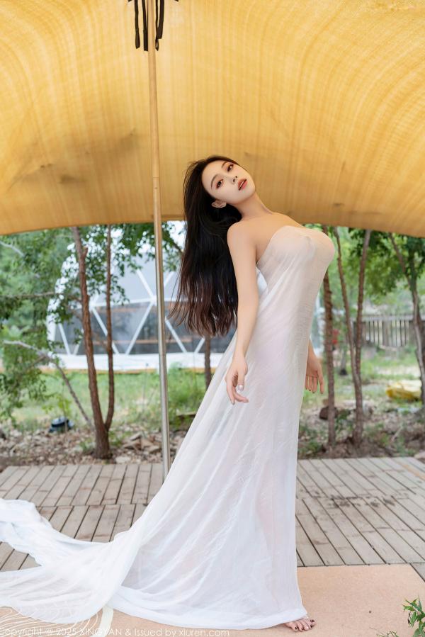    XingYan星颜社-298-清妙：户外透视白纱写真，钢管舞撩人姿态，唯美私房展现极致诱惑爆乳曲线 - 2025.01.09第14张图片