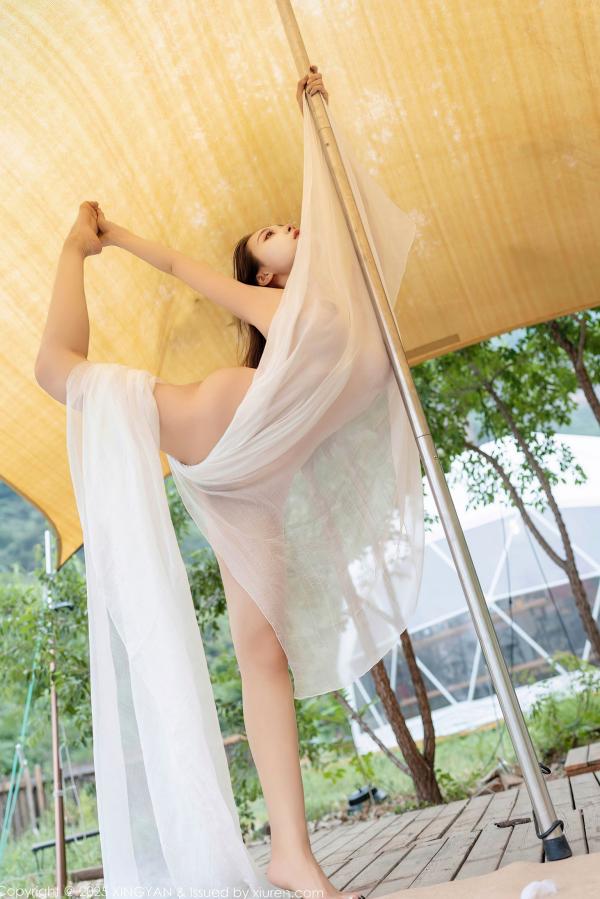    XingYan星颜社-298-清妙：户外透视白纱写真，钢管舞撩人姿态，唯美私房展现极致诱惑爆乳曲线 - 2025.01.09第45张图片