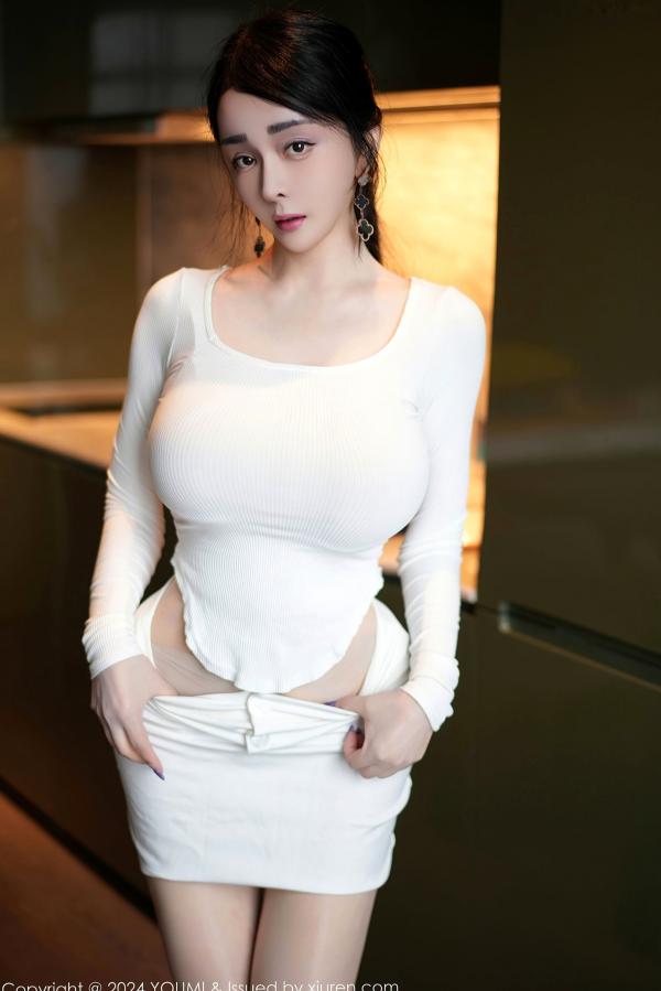    YouMi尤蜜荟-1107-允爾-厨房私房诱惑写真的视觉盛宴，肉色内衣搭配白裙丝袜尽展迷人曲线！第6张图片