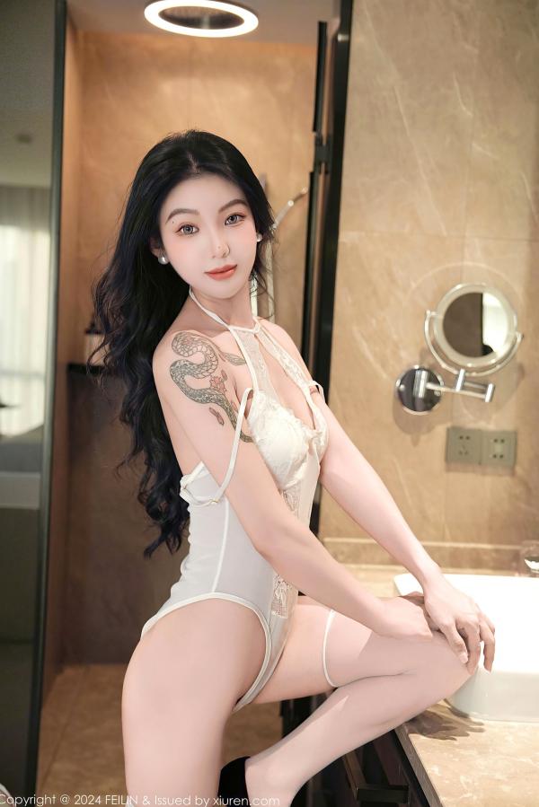    FeiLin嗲囡囡-484期：希恬儿浴室私房写真，欧风白蕾丝内衣搭配白丝，极致性感诱惑，尽显曼妙身姿-2024.11.12第62张图片