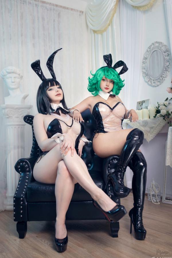    Sayo-Momo-《一拳超人》-龙卷-吹雪-OPM-Tatsumaki-Fubuki-性感COS私房写真-兔女郎-大尺度诱惑第78张图片