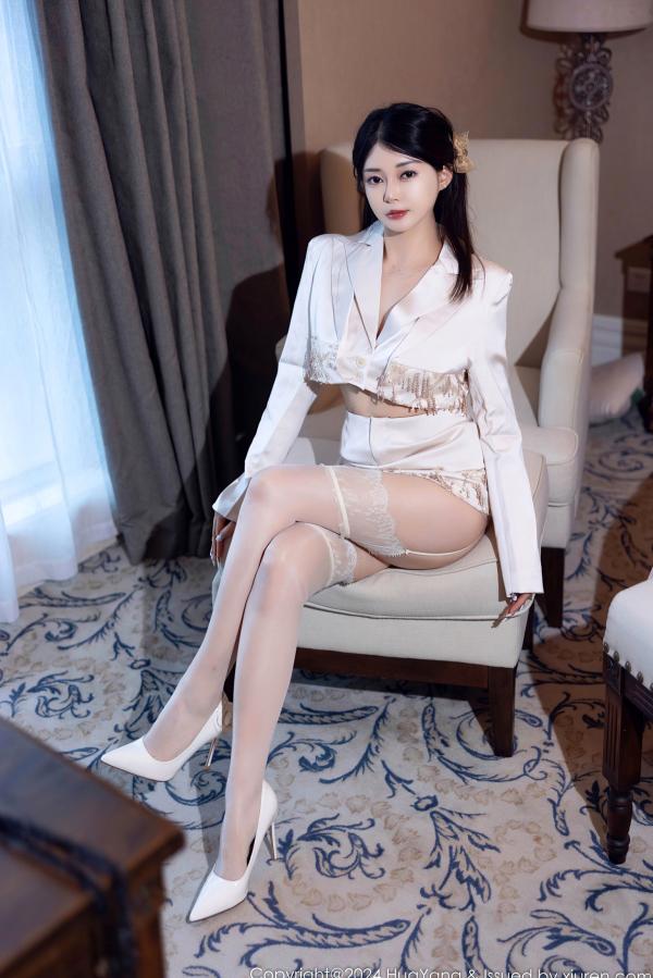    HuaYang花漾-615-凯竹Quinn-性感白丝私房照-纯欲风白色蕾丝内衣女神-2024.11.01无圣光大尺度美图第4张图片