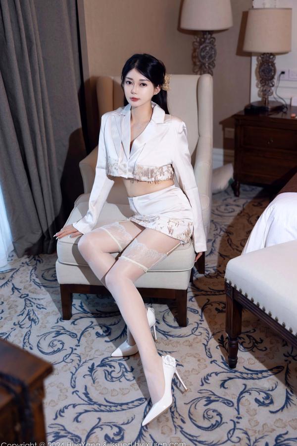    HuaYang花漾-615-凯竹Quinn-性感白丝私房照-纯欲风白色蕾丝内衣女神-2024.11.01无圣光大尺度美图第8张图片