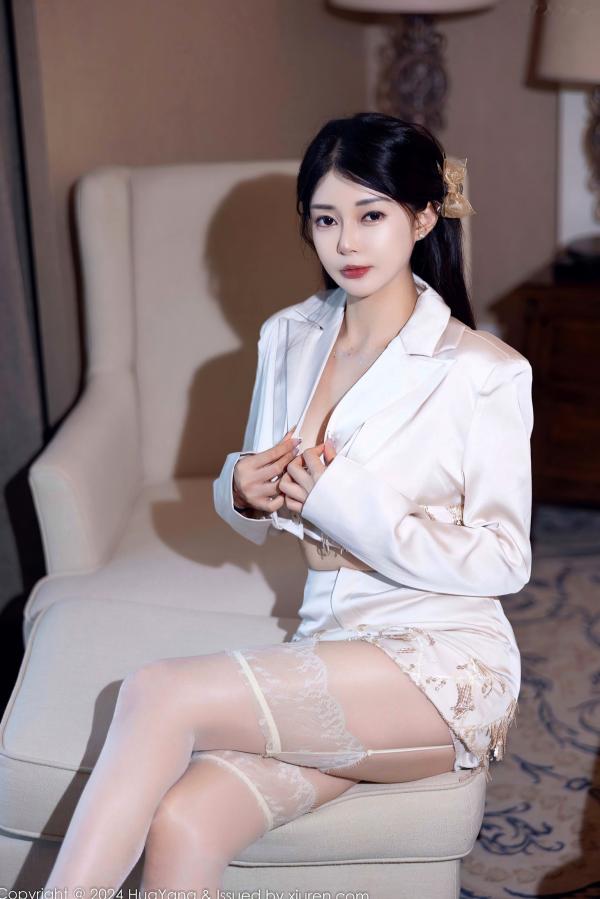    HuaYang花漾-615-凯竹Quinn-性感白丝私房照-纯欲风白色蕾丝内衣女神-2024.11.01无圣光大尺度美图第11张图片