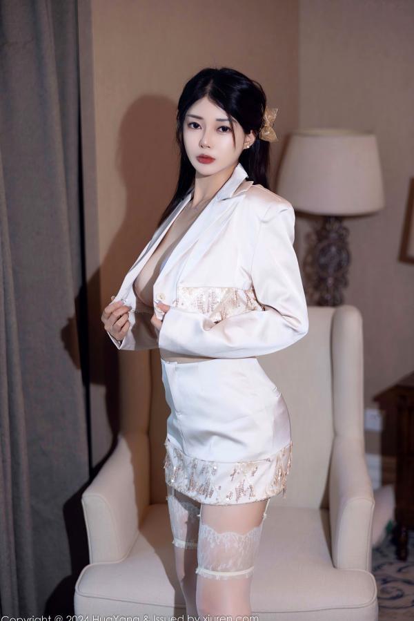    HuaYang花漾-615-凯竹Quinn-性感白丝私房照-纯欲风白色蕾丝内衣女神-2024.11.01无圣光大尺度美图第16张图片