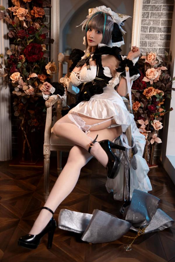    洛璃LoLiSAMA 碧蓝航线柴郡Cosplay[67P]，华丽女仆装超大尺度诱惑私房写真第23张图片