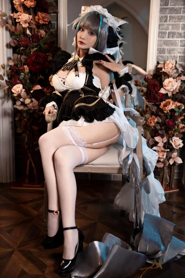    洛璃LoLiSAMA 碧蓝航线柴郡Cosplay[67P]，华丽女仆装超大尺度诱惑私房写真第26张图片