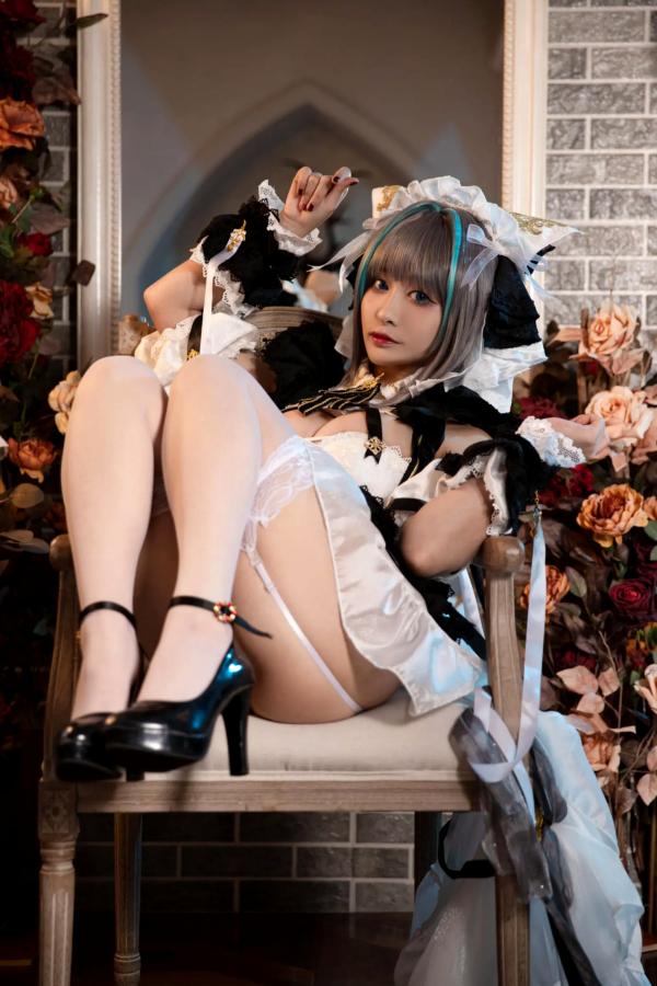   洛璃LoLiSAMA 碧蓝航线柴郡Cosplay[67P]，华丽女仆装超大尺度诱惑私房写真第27张图片