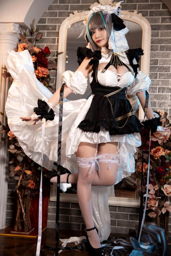    洛璃LoLiSAMA 碧蓝航线柴郡Cosplay[67P]，华丽女仆装超大尺度诱惑私房写真第32张图片