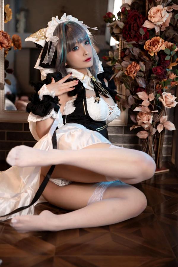    洛璃LoLiSAMA 碧蓝航线柴郡Cosplay[67P]，华丽女仆装超大尺度诱惑私房写真第46张图片