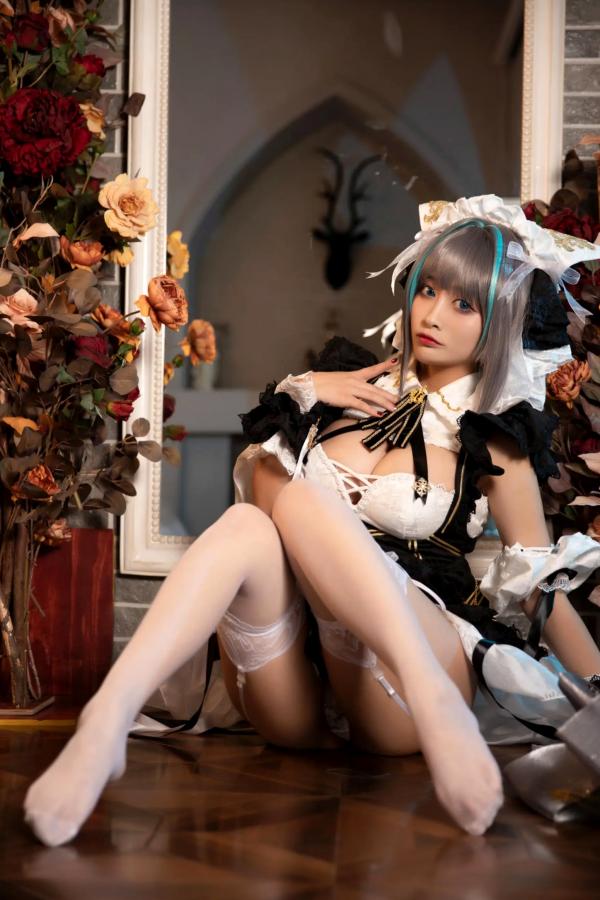    洛璃LoLiSAMA 碧蓝航线柴郡Cosplay[67P]，华丽女仆装超大尺度诱惑私房写真第51张图片