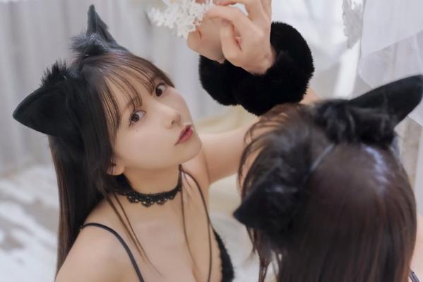    甜美COSERけんけん-KURO Animals黑猫角色扮演，性感黑色内衣私房照，极致诱惑[72P]第52张图片