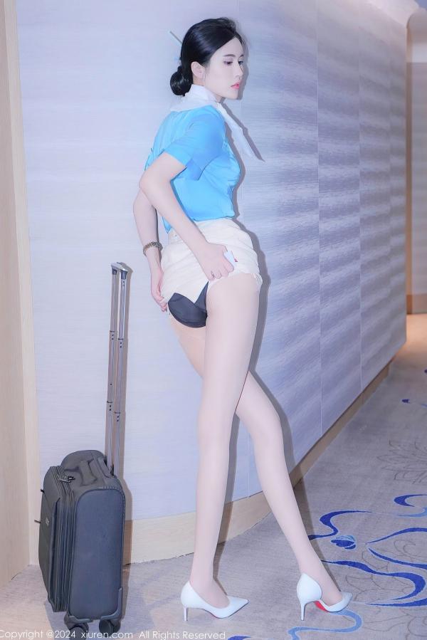    秀人网9269-Erikaki：天蓝色空姐制服诱惑，室内私房绝美长腿丝袜写真第19张图片