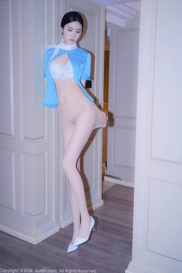    秀人网9269-Erikaki：天蓝色空姐制服诱惑，室内私房绝美长腿丝袜写真第70张图片