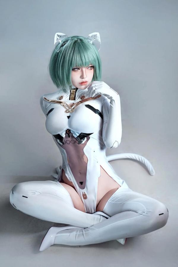    索索半半子 碧蓝航线纳希莫夫COS写真，未来感白色紧身机甲服，高冷机甲娘角色扮演美图[38P]第38张图片