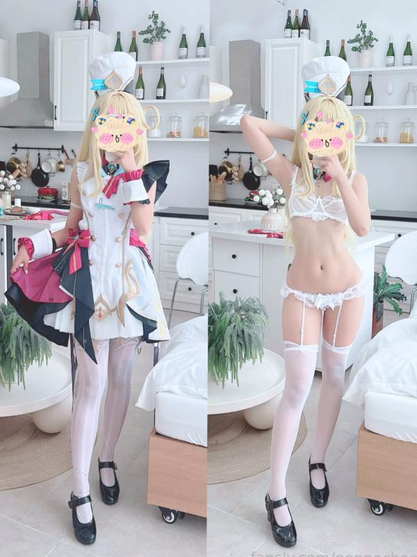   PoppaChan - Escoffier Cosplay大尺度私房写真，精致金发厨娘角色扮演，高颜值萝莉诱惑第2张图片