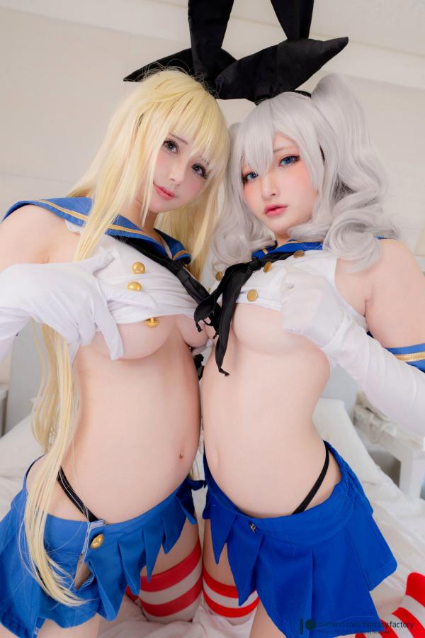    Fantasy-Factory-小丁Ding-鹿岛与岛风Cosplay大尺度特辑-性感兔女郎与水手服诱惑-Kashima＆Shimakaze-With-Rinka-2021.11第7张图片