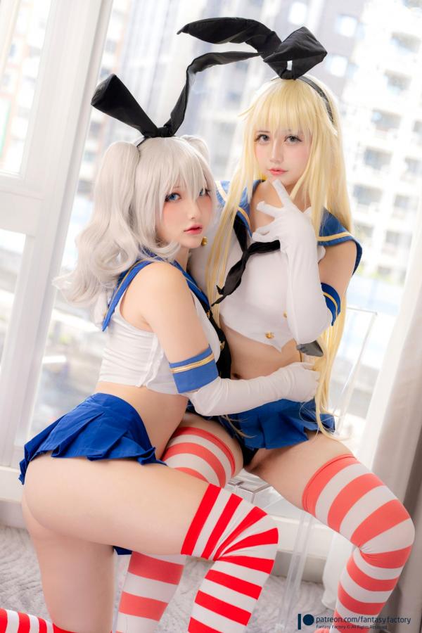    Fantasy-Factory-小丁Ding-鹿岛与岛风Cosplay大尺度特辑-性感兔女郎与水手服诱惑-Kashima＆Shimakaze-With-Rinka-2021.11第12张图片