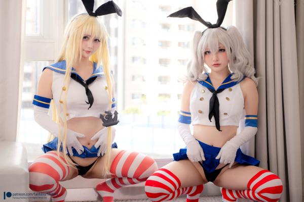    Fantasy-Factory-小丁Ding-鹿岛与岛风Cosplay大尺度特辑-性感兔女郎与水手服诱惑-Kashima＆Shimakaze-With-Rinka-2021.11第13张图片