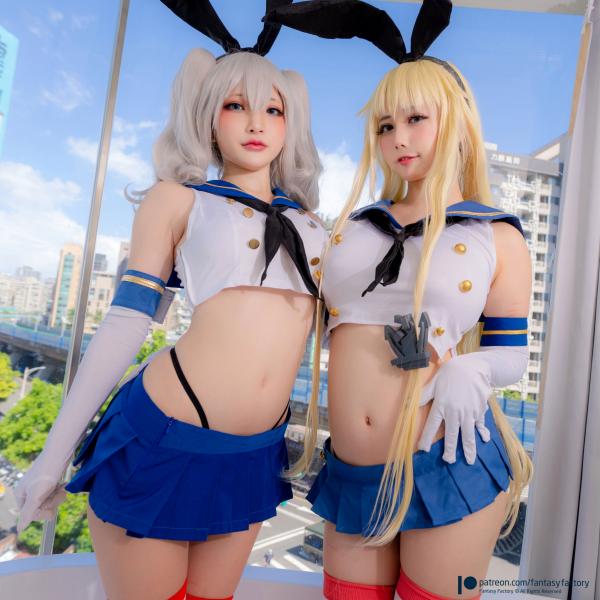    Fantasy-Factory-小丁Ding-鹿岛与岛风Cosplay大尺度特辑-性感兔女郎与水手服诱惑-Kashima＆Shimakaze-With-Rinka-2021.11第25张图片